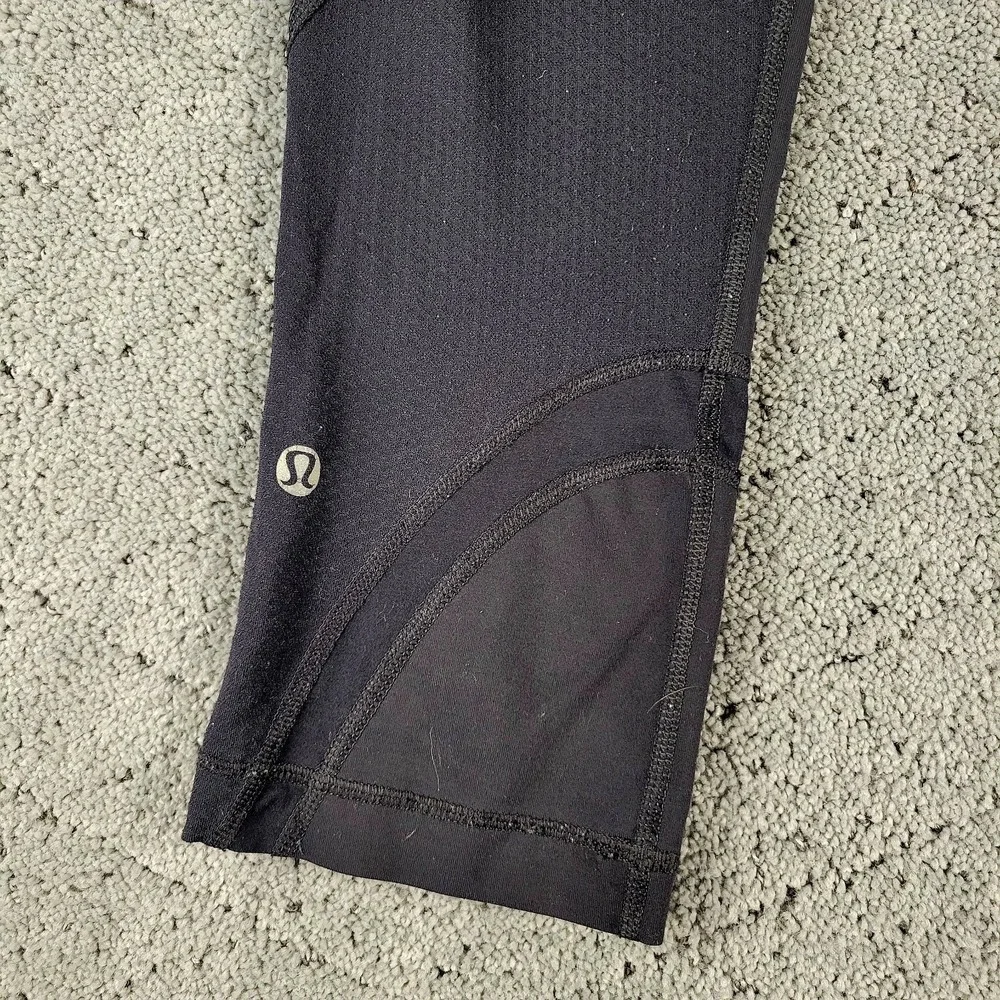 Lululemon Leggings Womens 6 Black Cropped Pull On Athleisure Stretch Slimming